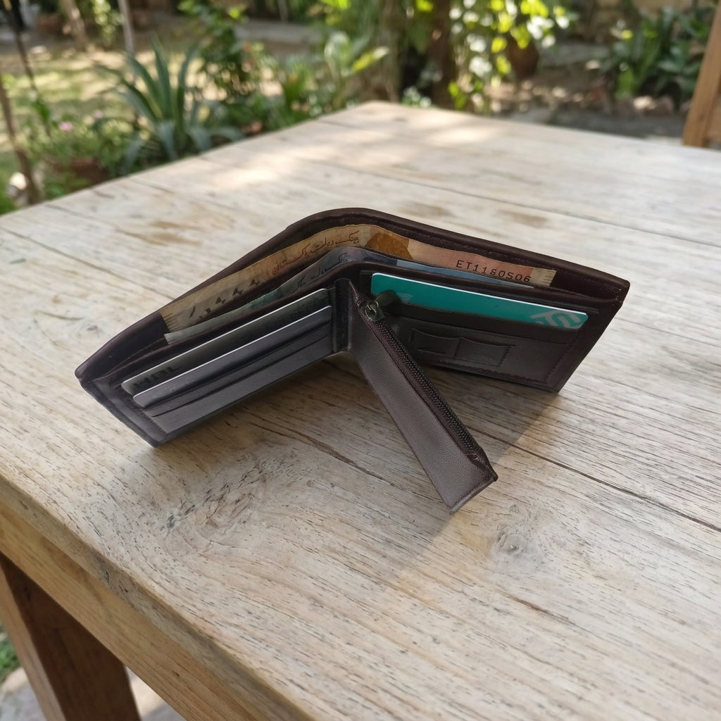 Balenbarry Stylish Wallet – Multiple Card Slots, Cash Compartments & Zipper Pockets
